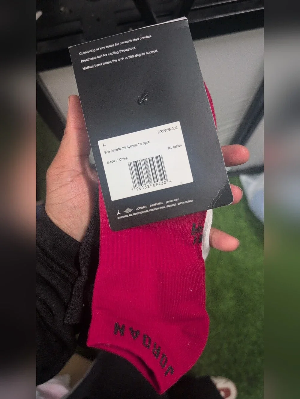 Jordan Everyday Athletic Ankle Socks in Black/White/Red M 8-12 / W 10-13 3pk